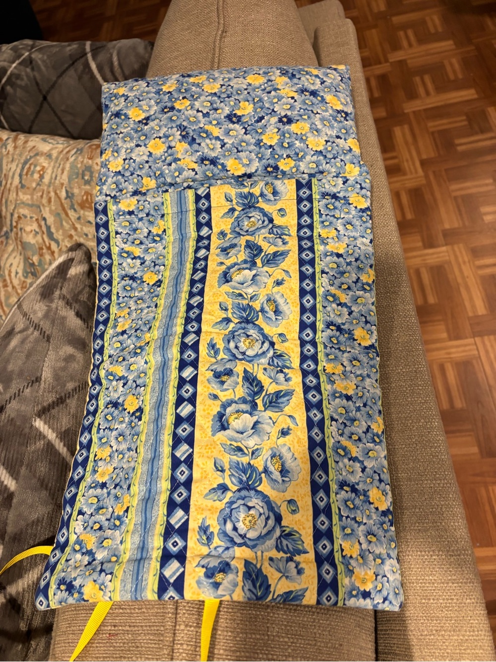 Blue & Yellow Floral Doll sleeping bag.